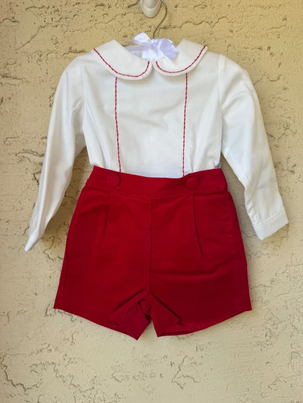 NWT Edgehill Collection x The Broke Brooke Baby Boys Berrett Velvet Set Sz 24